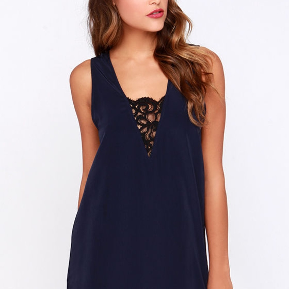 BB DAKOTA GRACYN NAVY BLUE SHIFT DRESS